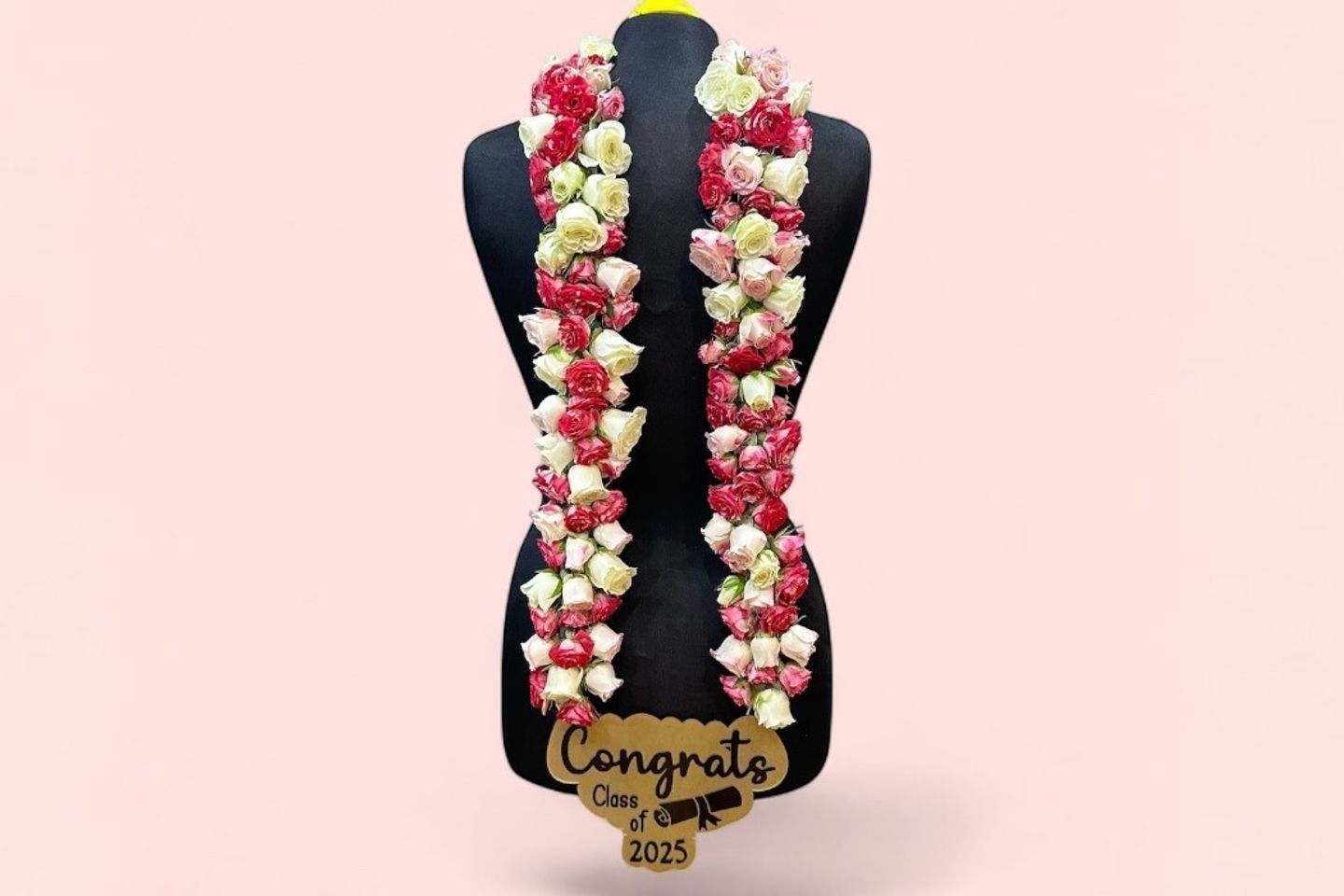Natural Baby Rose Graduation Necklace With Graduation Phrase