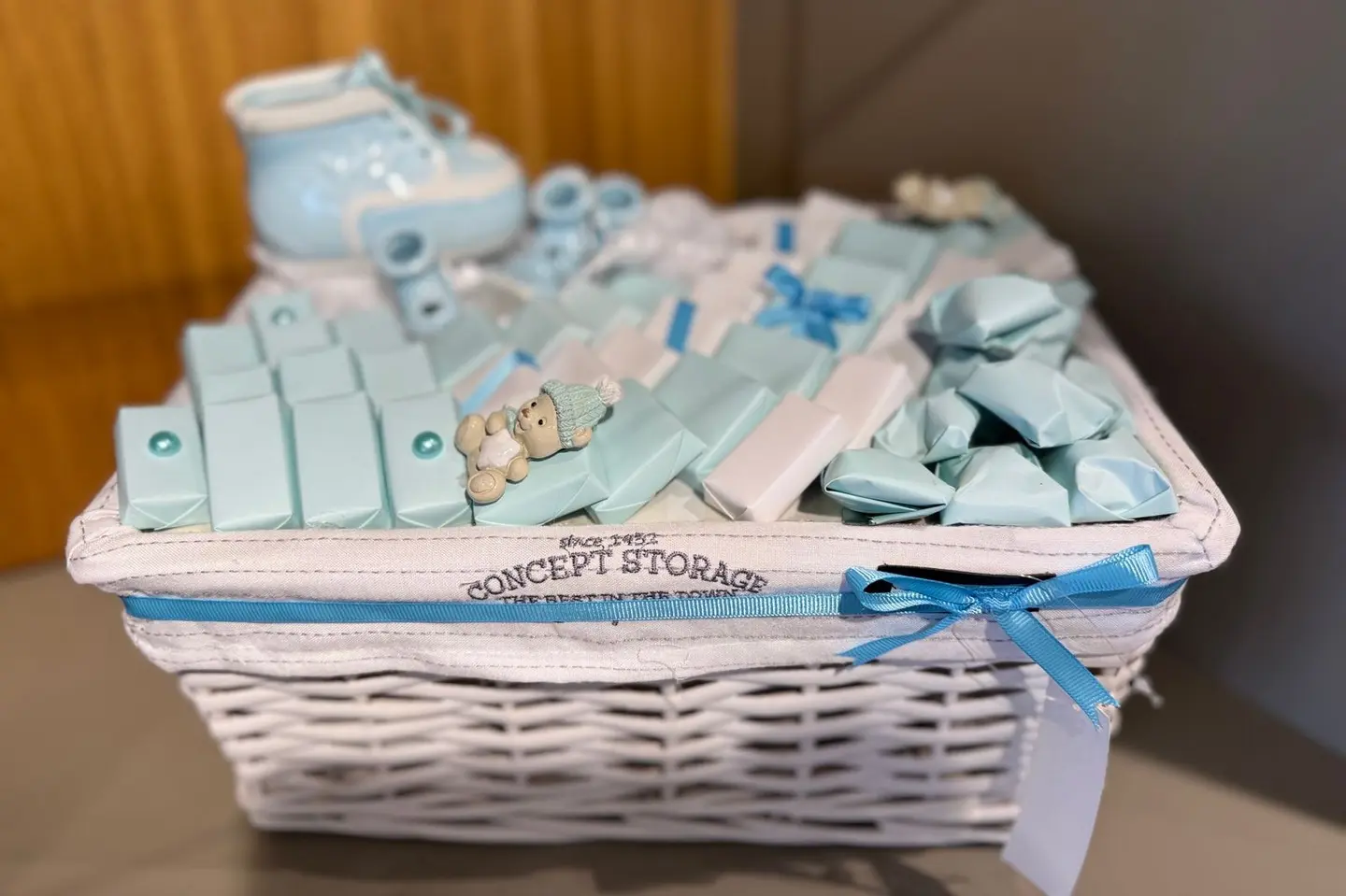 Wicker Basket Born To A Boy 36321