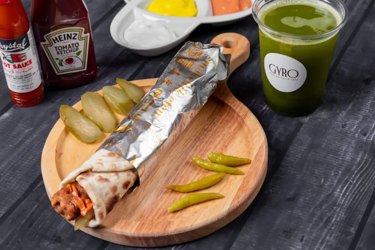 Kebab Sandwich With Cheese Served With Cheese