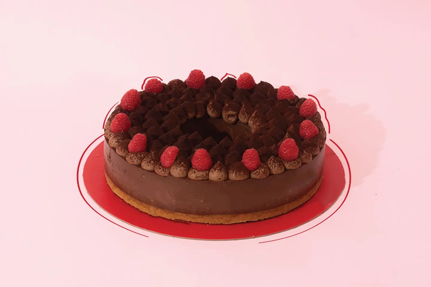 تشيزكيك الشوكلاتة والتوت الاحمر