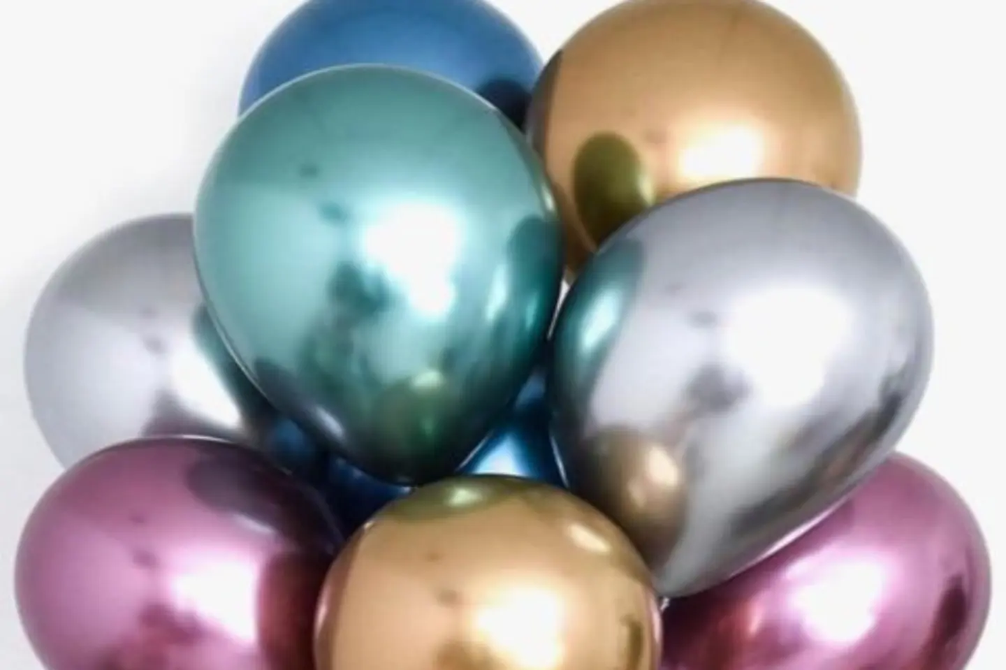 باقة بالونات هيليوم كروم ملونة