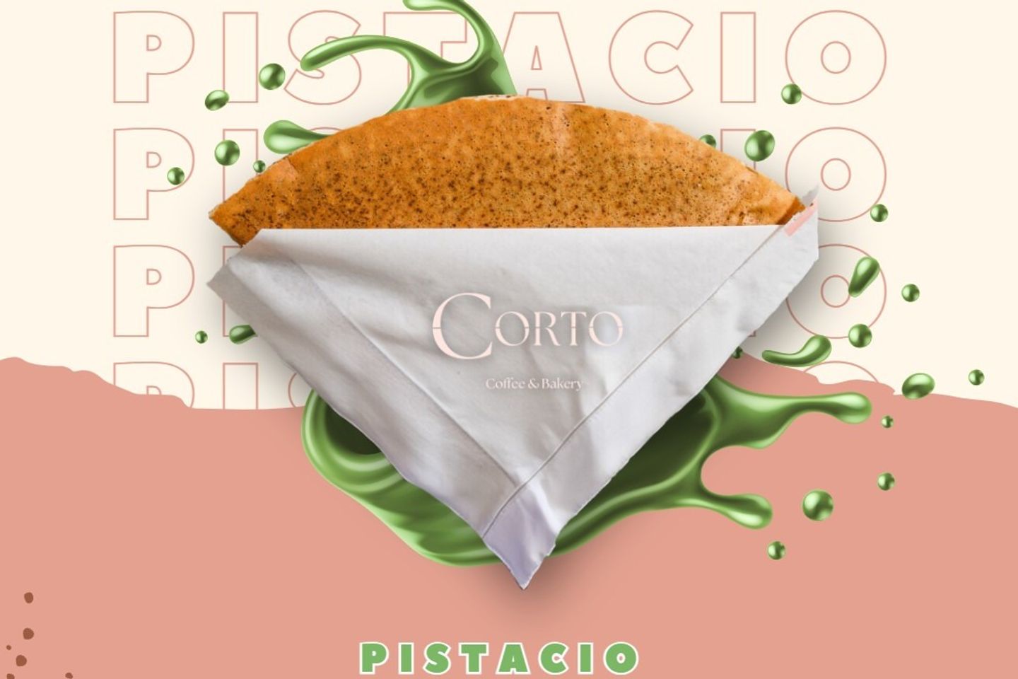 Flat Crunchy Crepe Pistacho Sauce