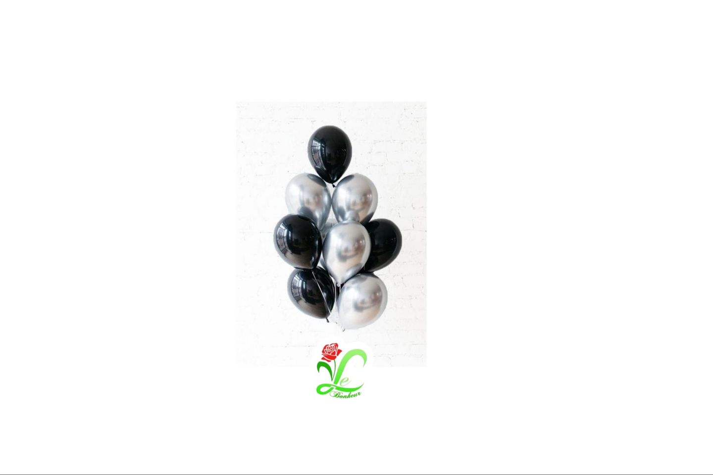 Silver And Black Balloon Bouquet