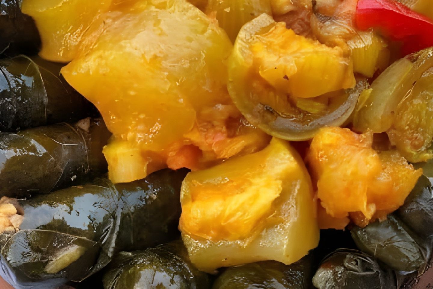 Vine Leaves Casserole With Trotters And Soup