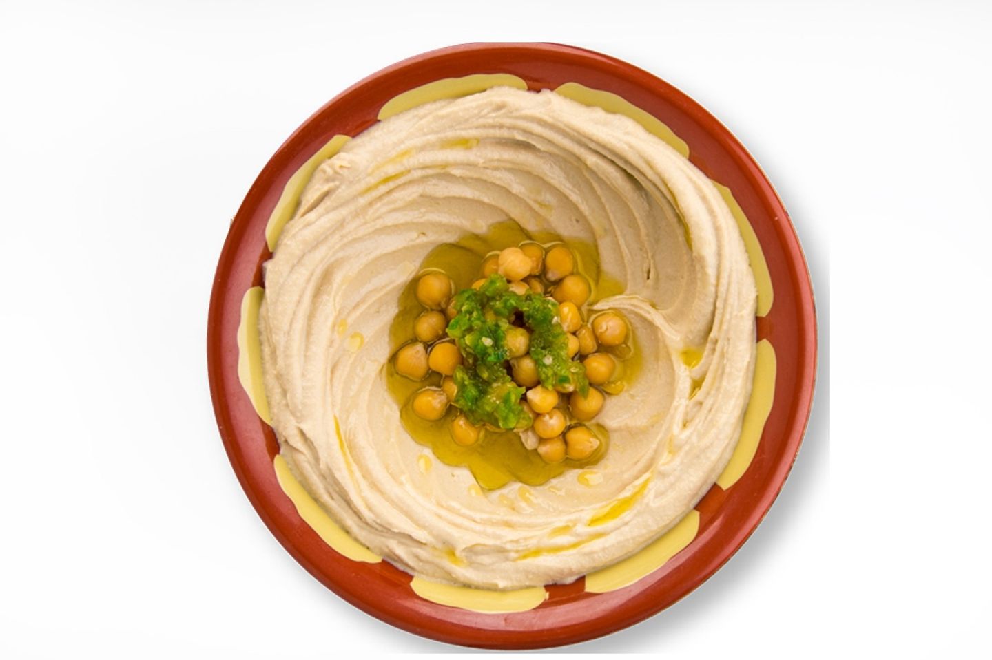 صحن حمص مع خبزه