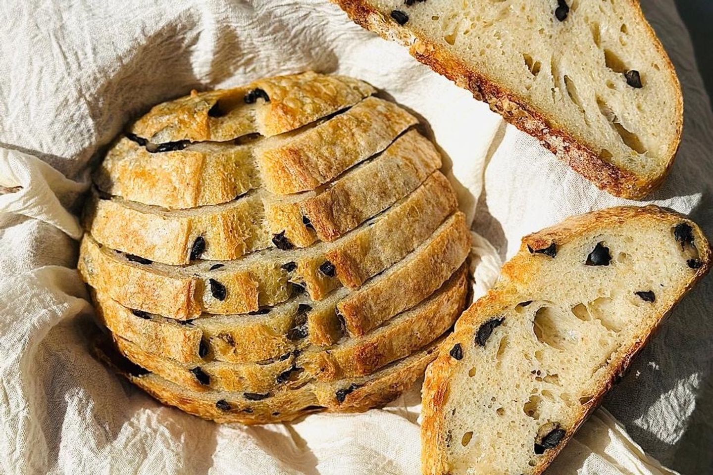 Small Sourdough Loaf With Olives