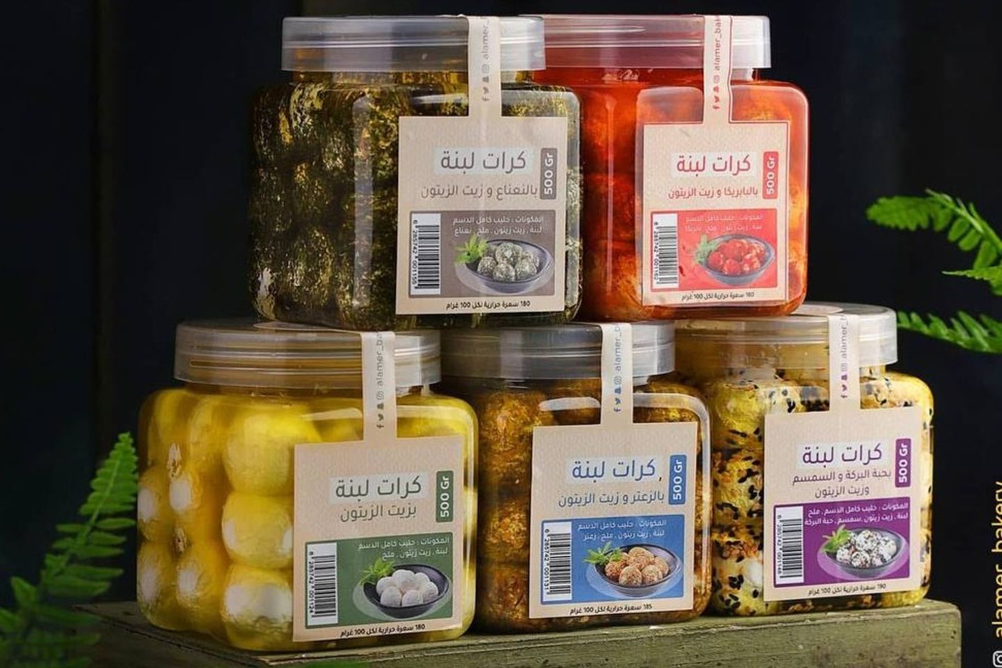 كرات لبنة بالبابريكا وزيت الزيتون