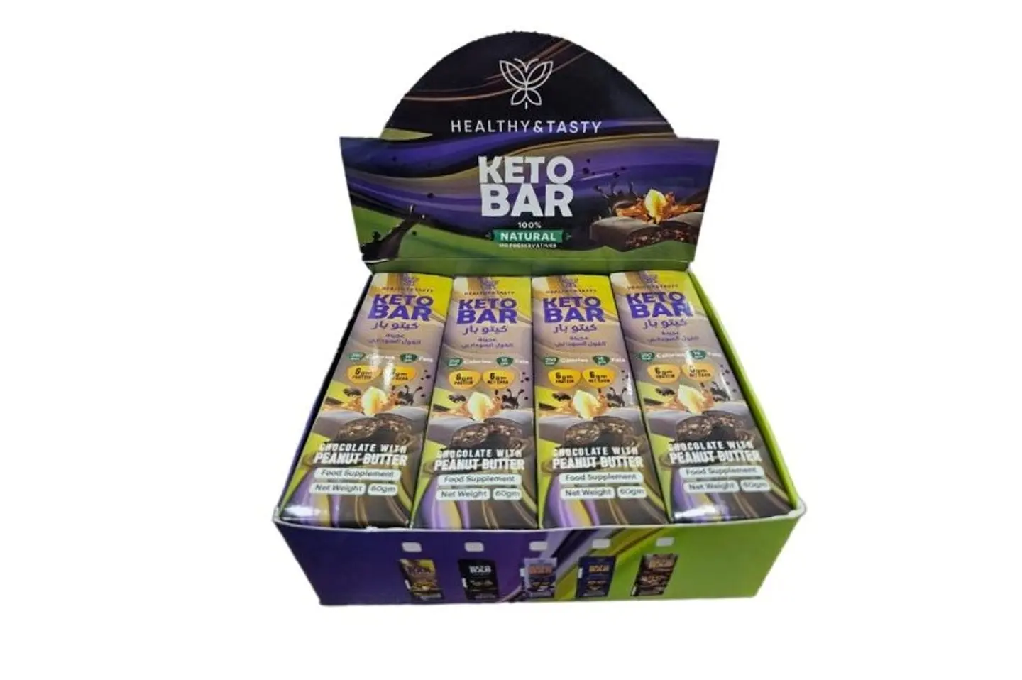 Box 12 Pcs Keto Bar Chocolate With Peanut Butter 60 G