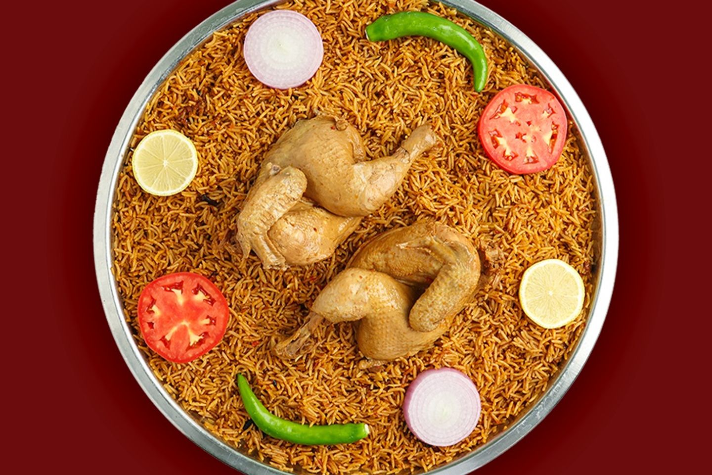 مضغوط حبة دجاج رز احمر