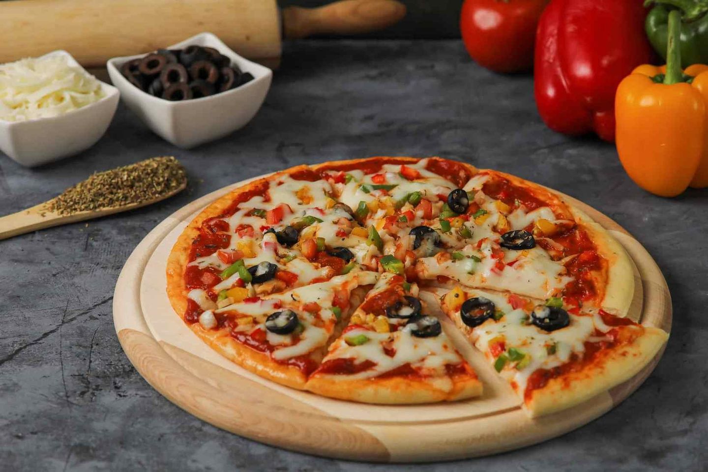 Mixed Cheese Vegetable Pizza