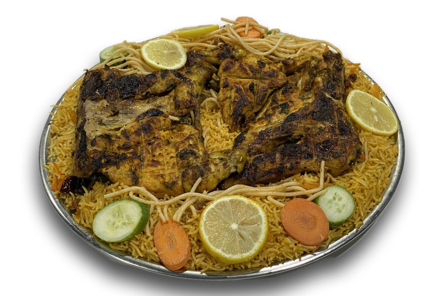 نصف حبة دجاج على فحم