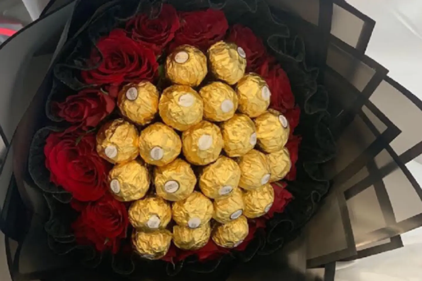 Rose Bouquet With Ferraro Rocher