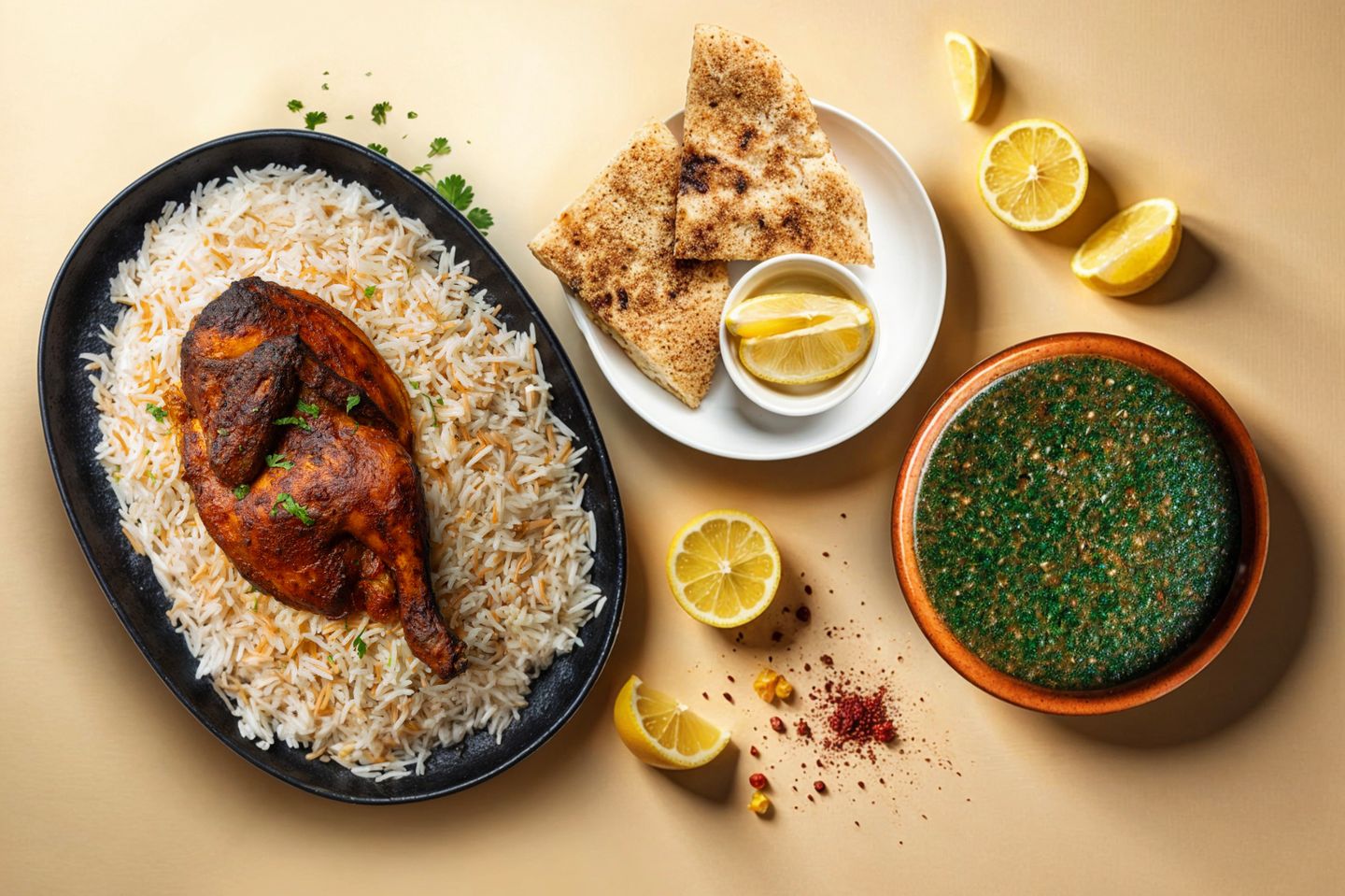 ملوخيه مع دجاج والارز