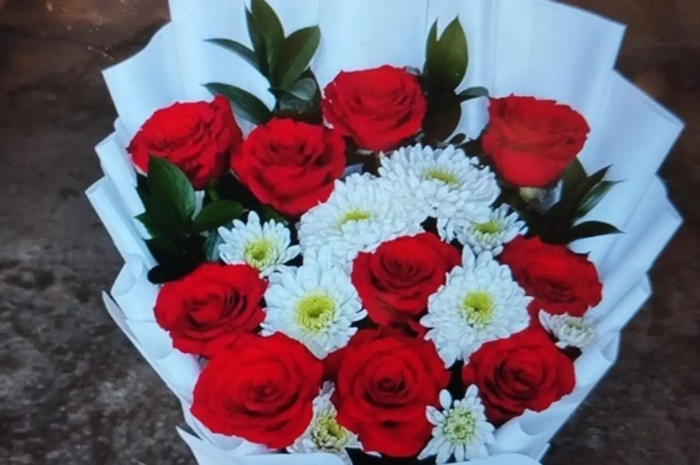 Jasmine And Red Rose Bouquet