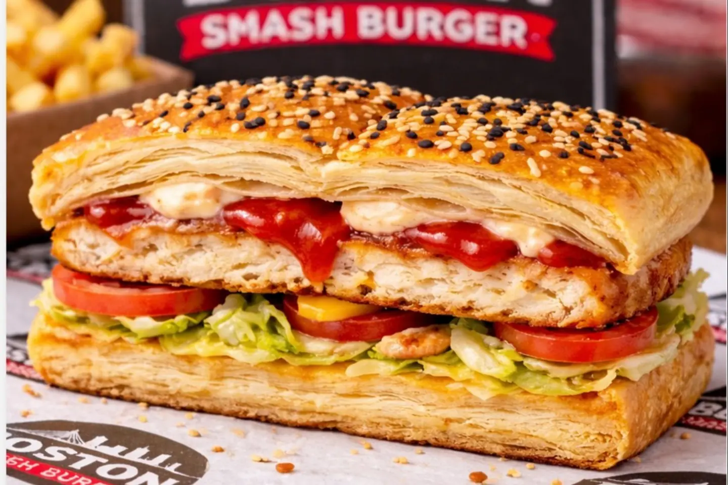 خبز البف دبل سماش دجاج