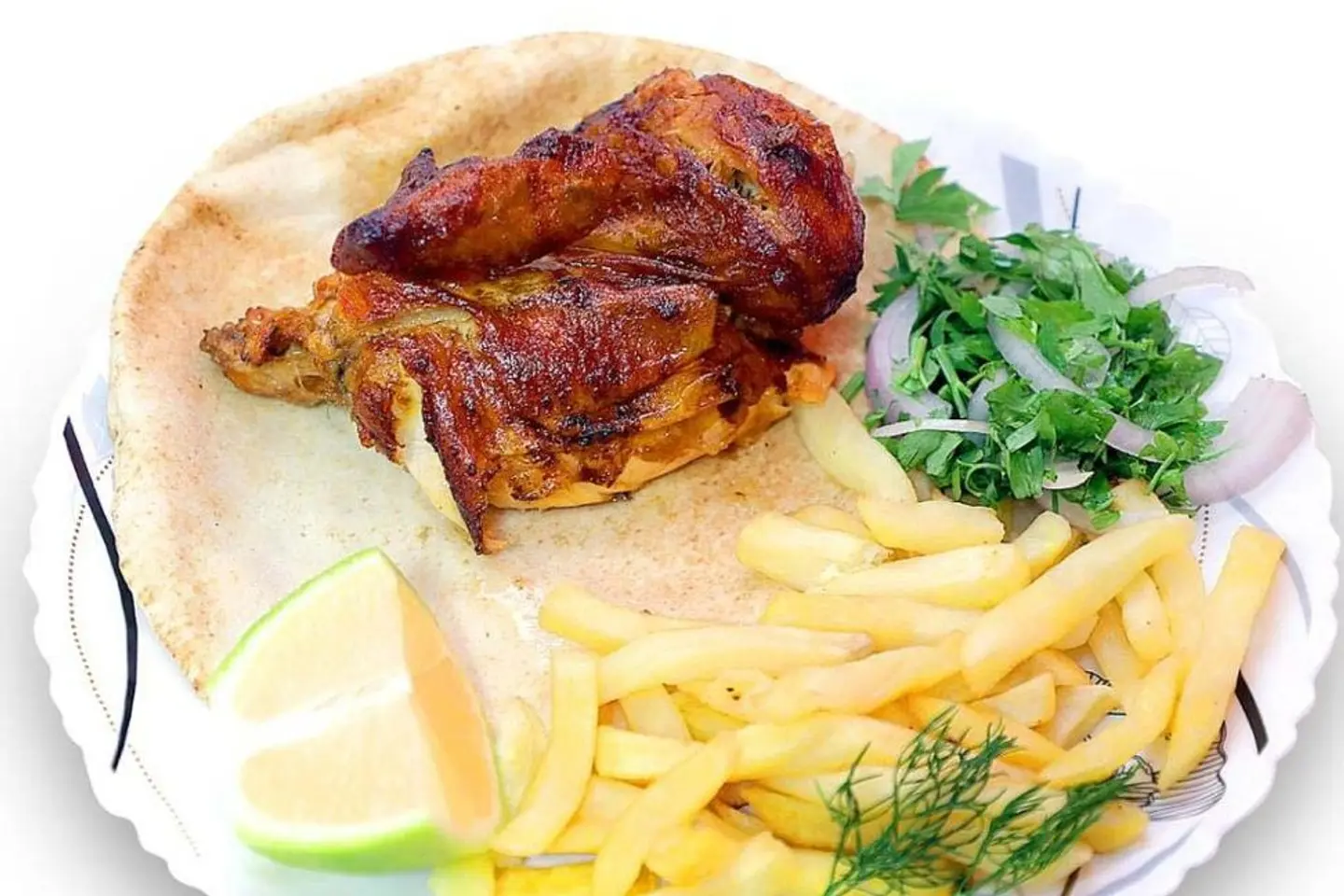 نصف حبة دجاج الشواية ساده