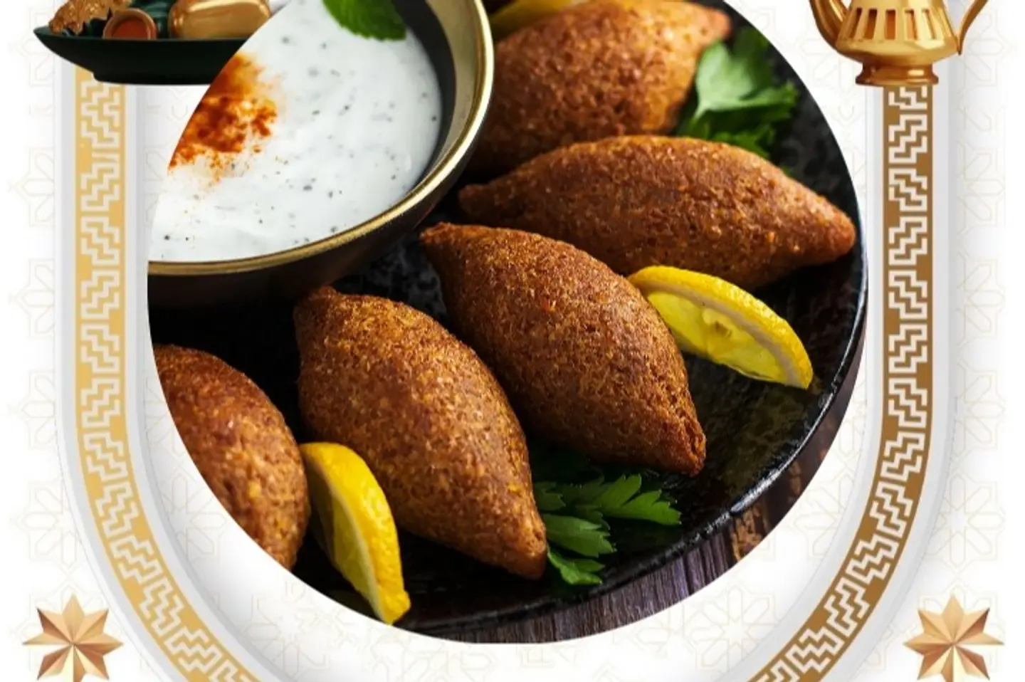 Vegetarian Kibbah With Mast Khiar