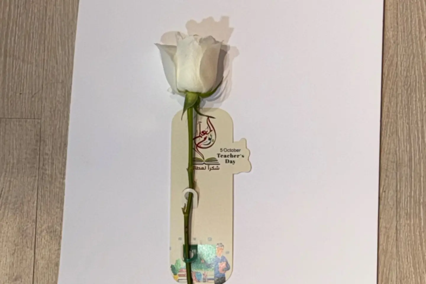 Rose With The Phrase Teacher's Day 1