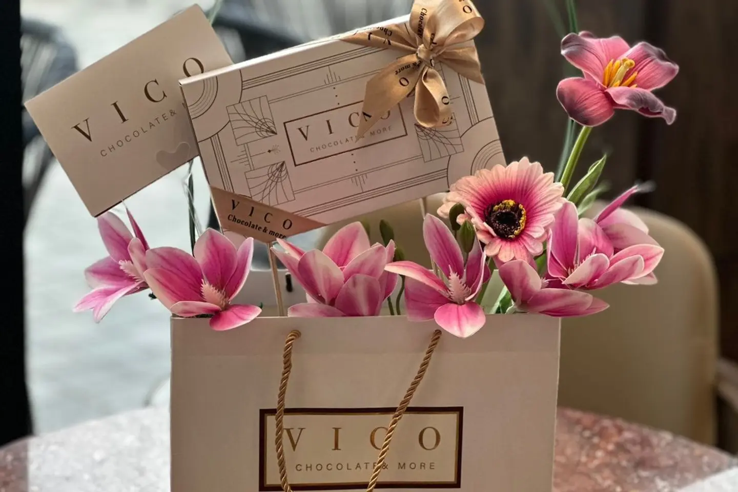 Chocolate Box With Artificial Flowers