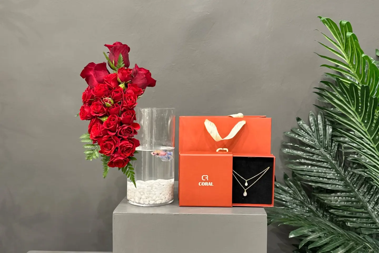 Fish Vase And Womens Necklace