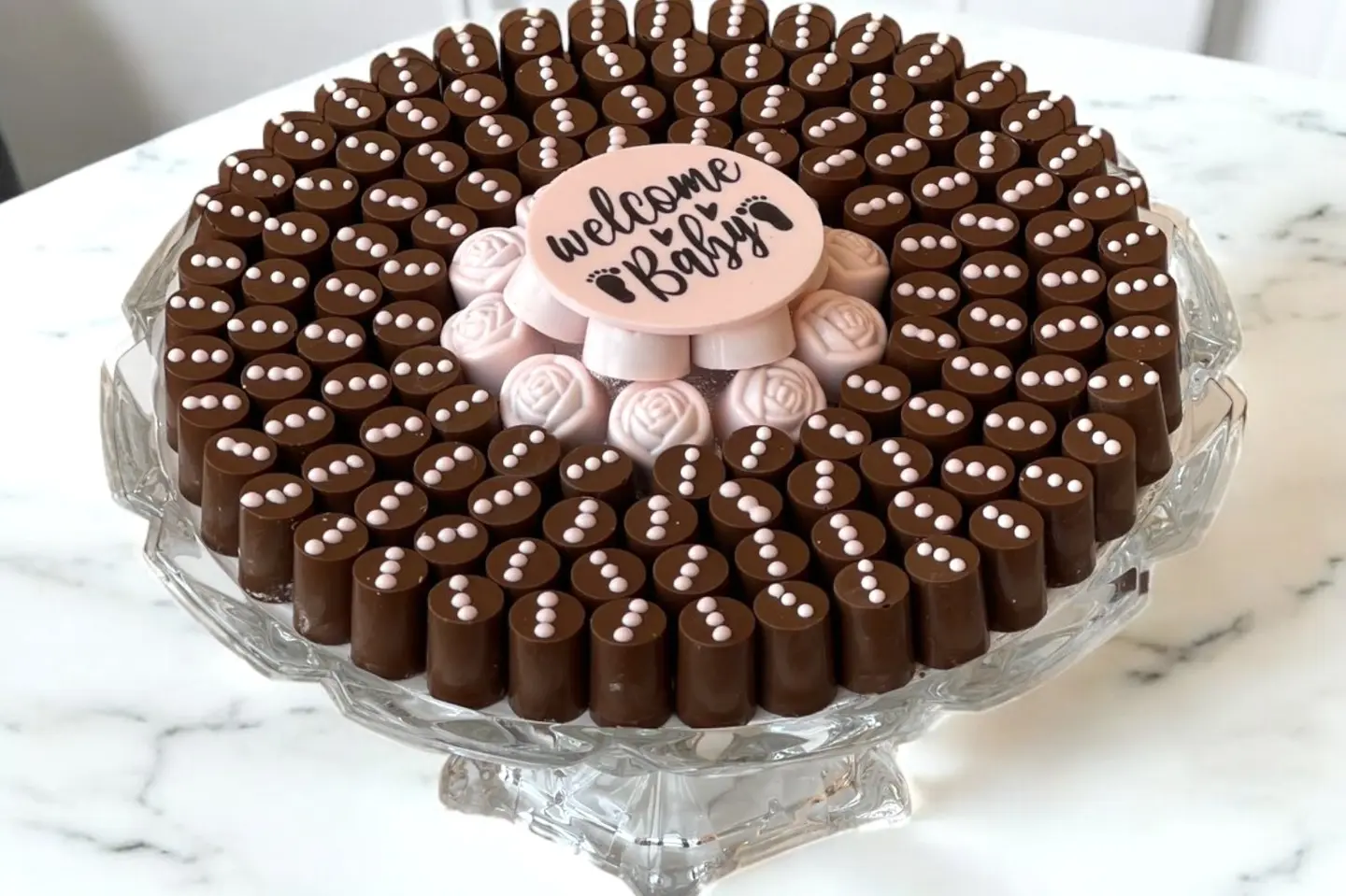 Baby Girl Unwrapped Chocolate Tray