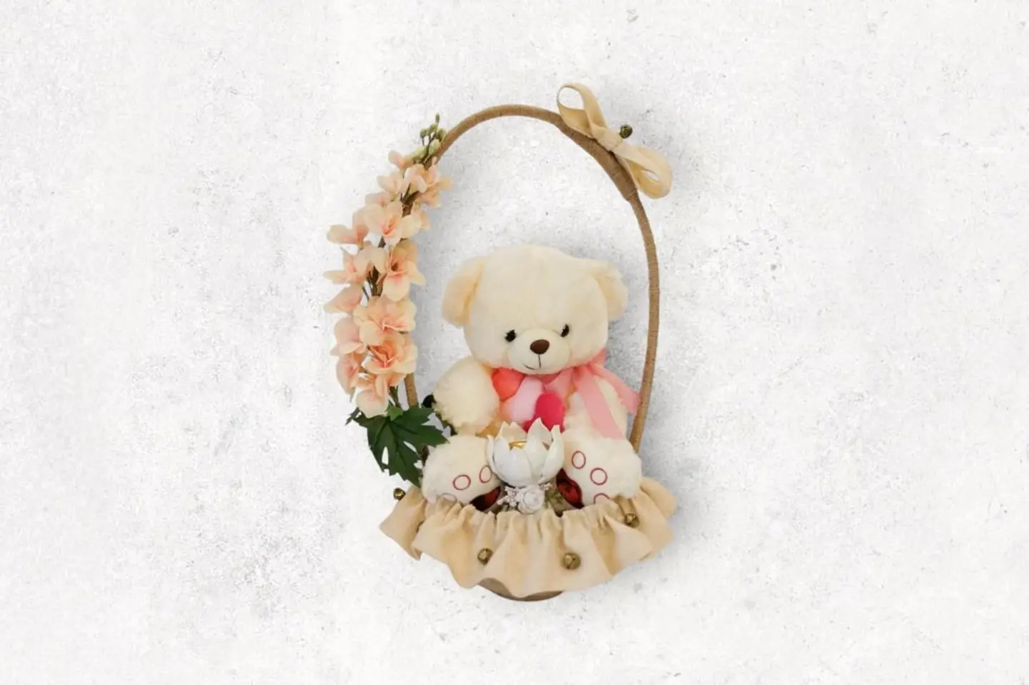 Teddy Bear With Artificial Rose