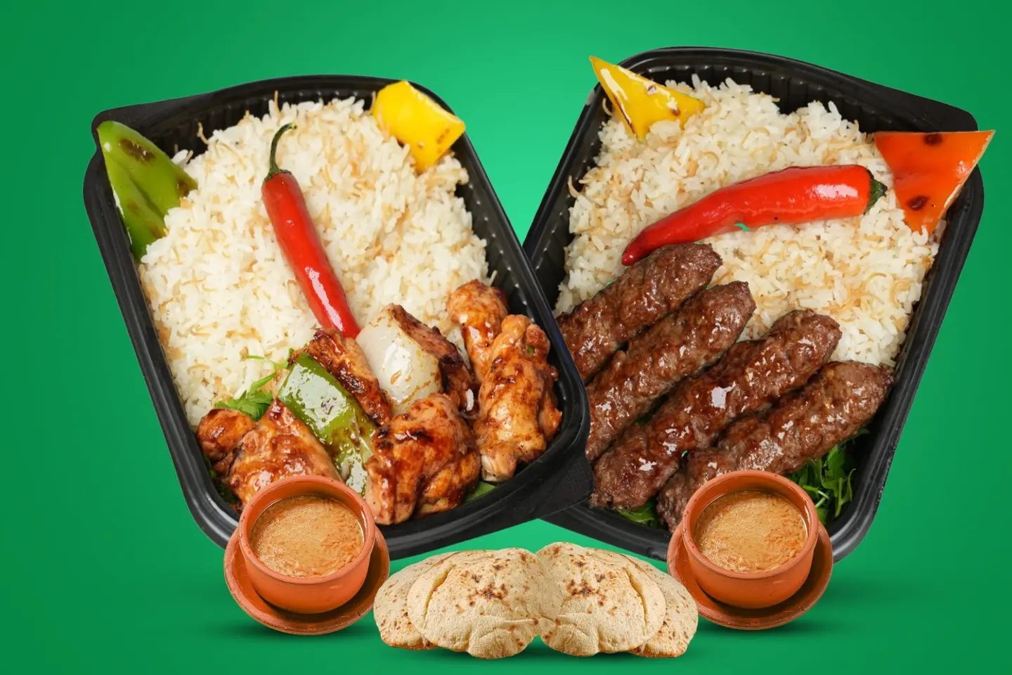 كباب لحم+ شيش طاووق+٢ لسان