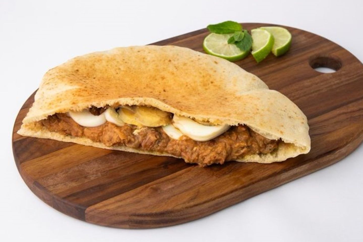 Foul Sandwich With Falafel And Eggs