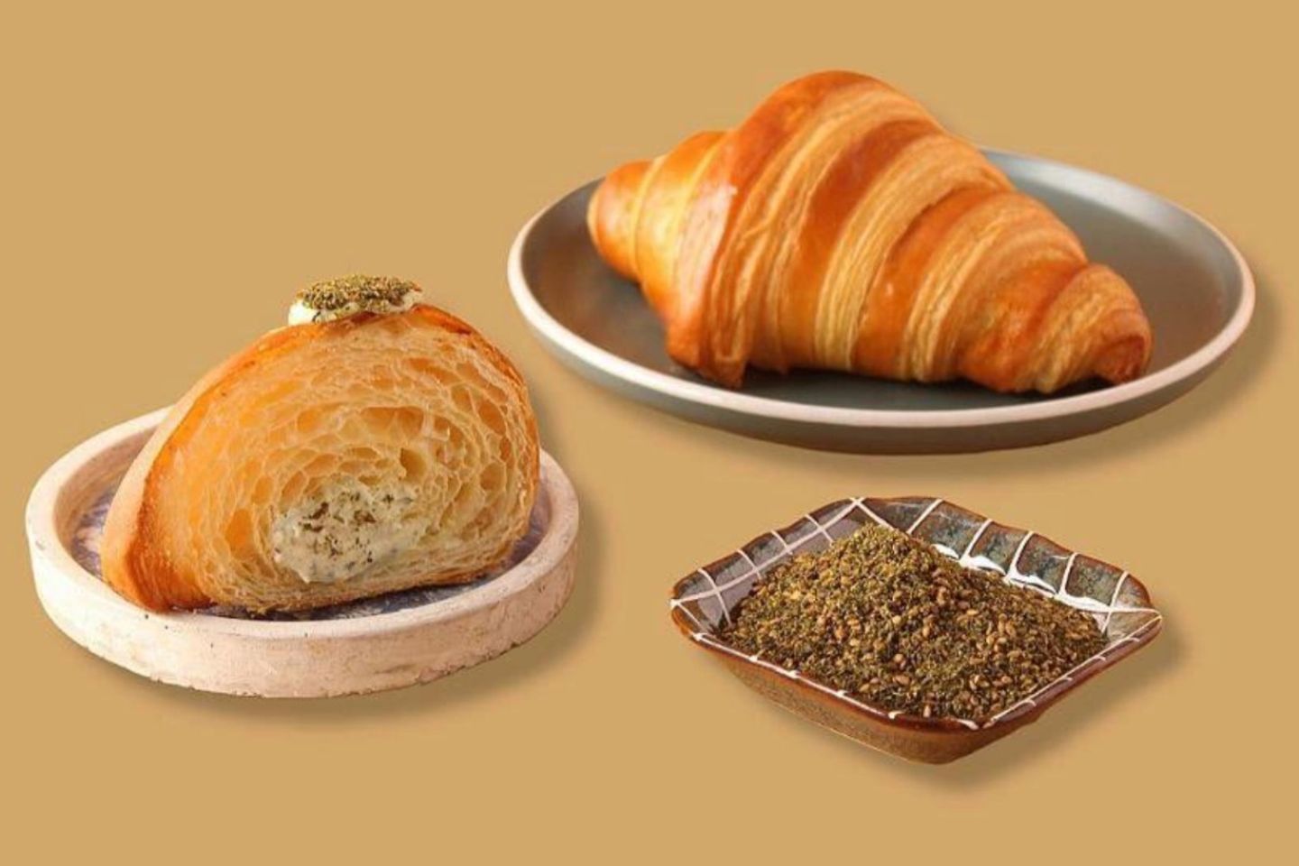 كرواسون جبن فيتا بالزعتر