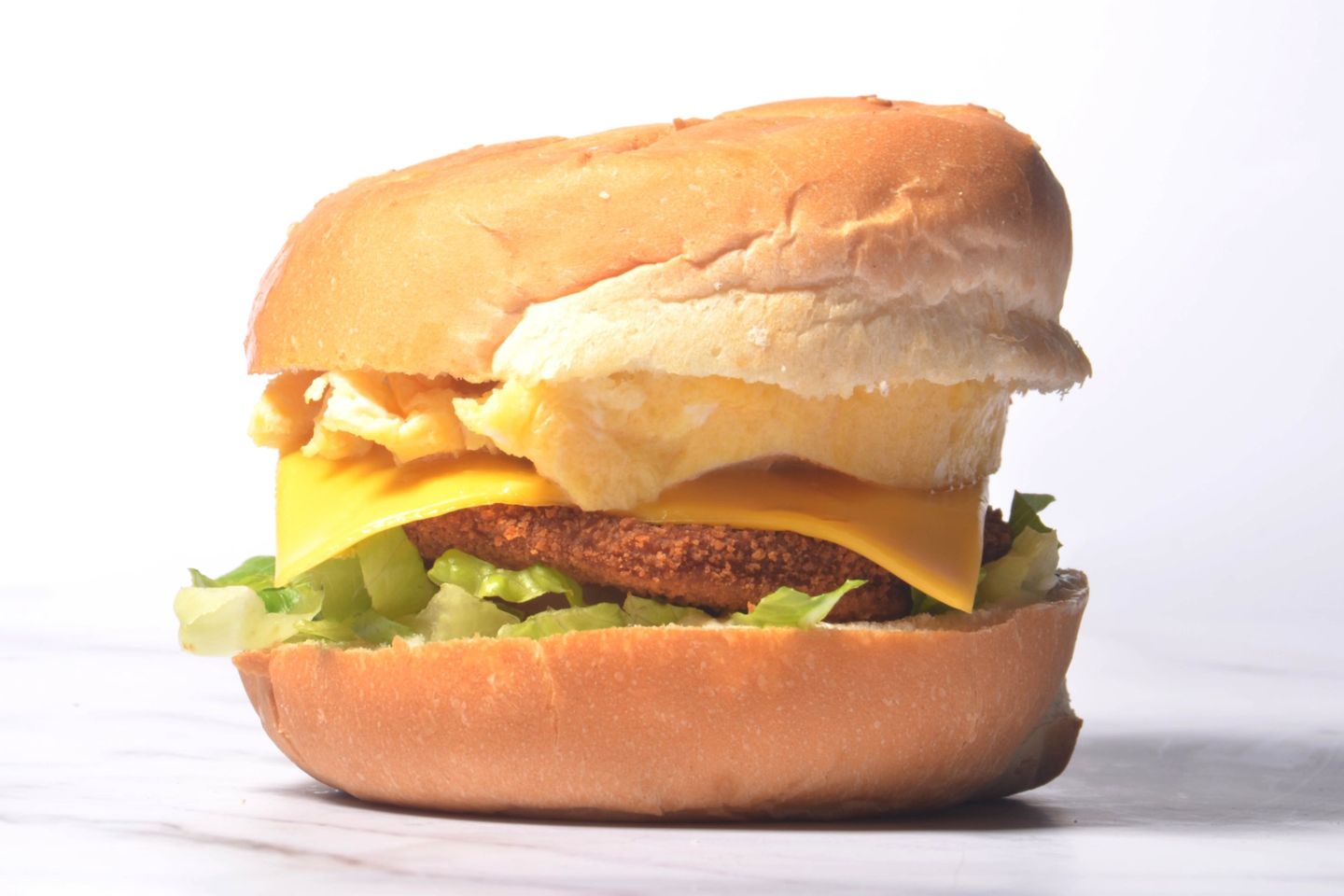 Chicken Burger With Eggs And Cheese