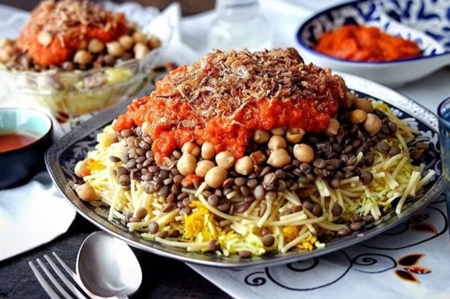كشرى شاورمة بالدجاج