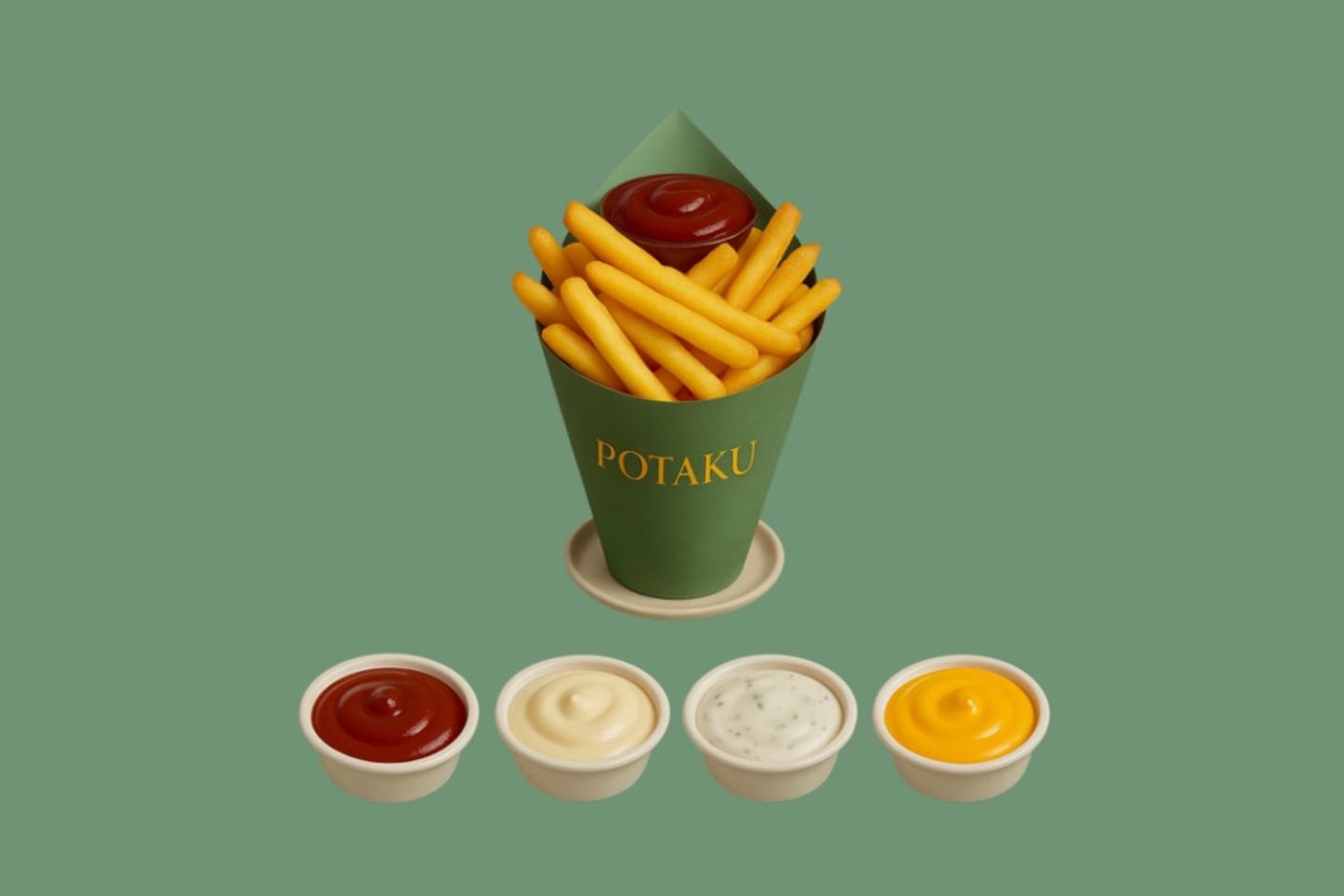 Belgian Fries With Mixed Sauces