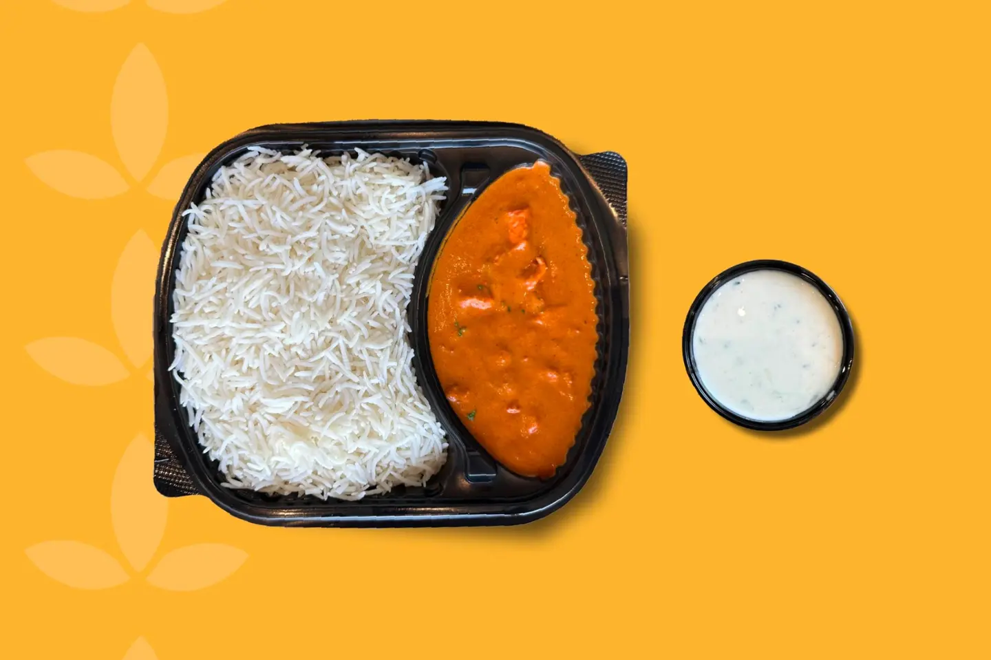 Steamed Rice Chicken Tikka Masala