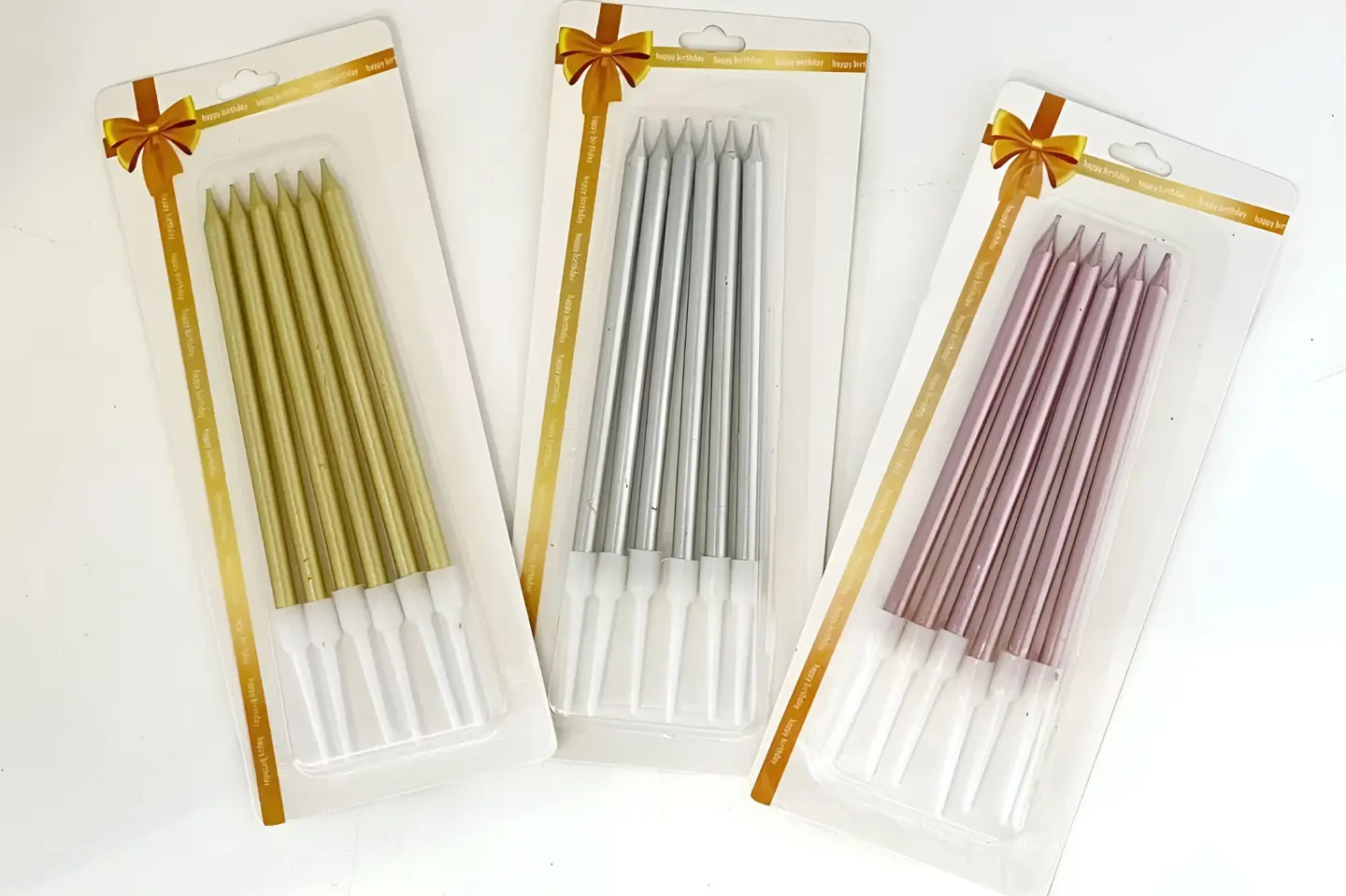 Long Birthday Candles - Silver