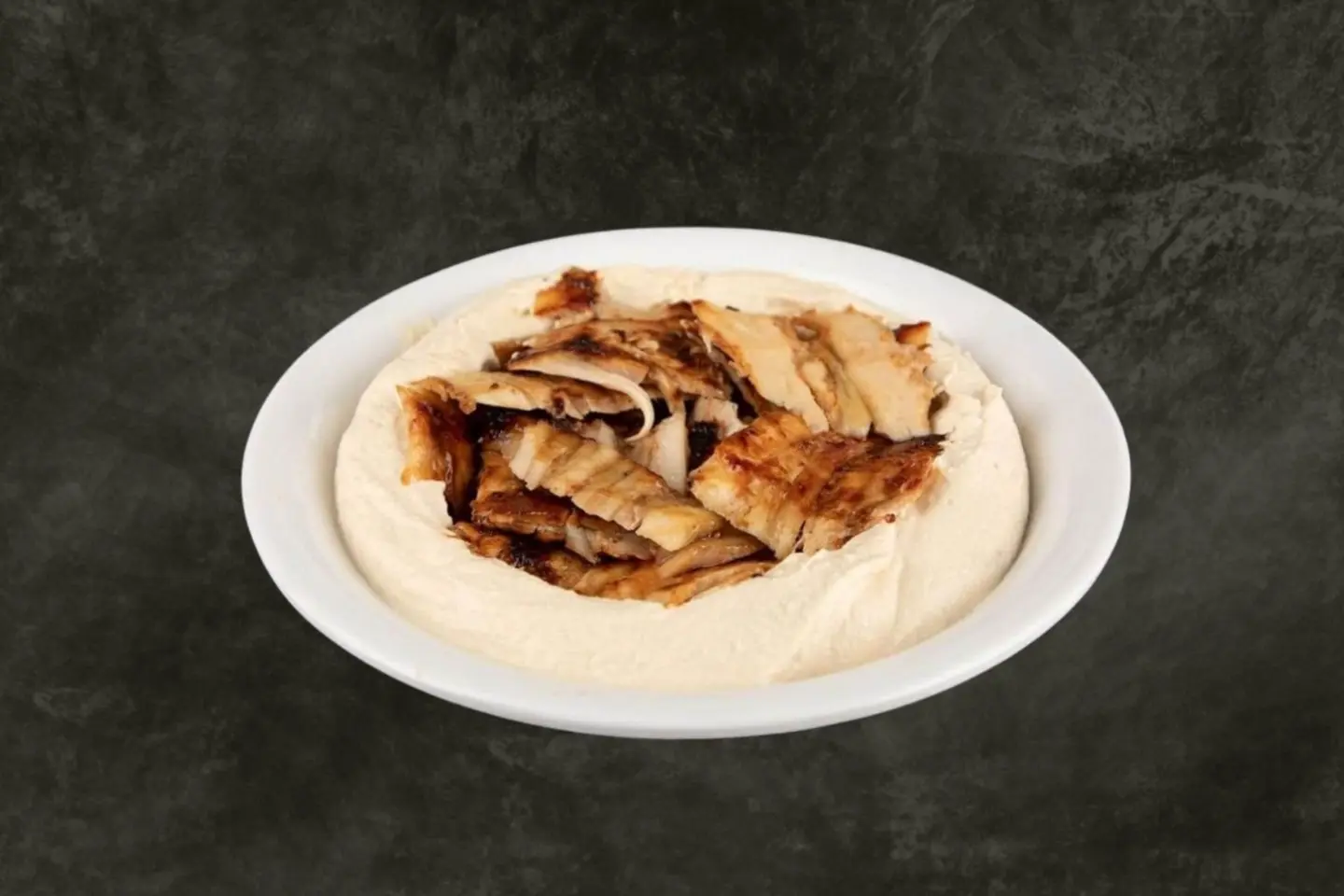 حمص مع شاورما دجاج