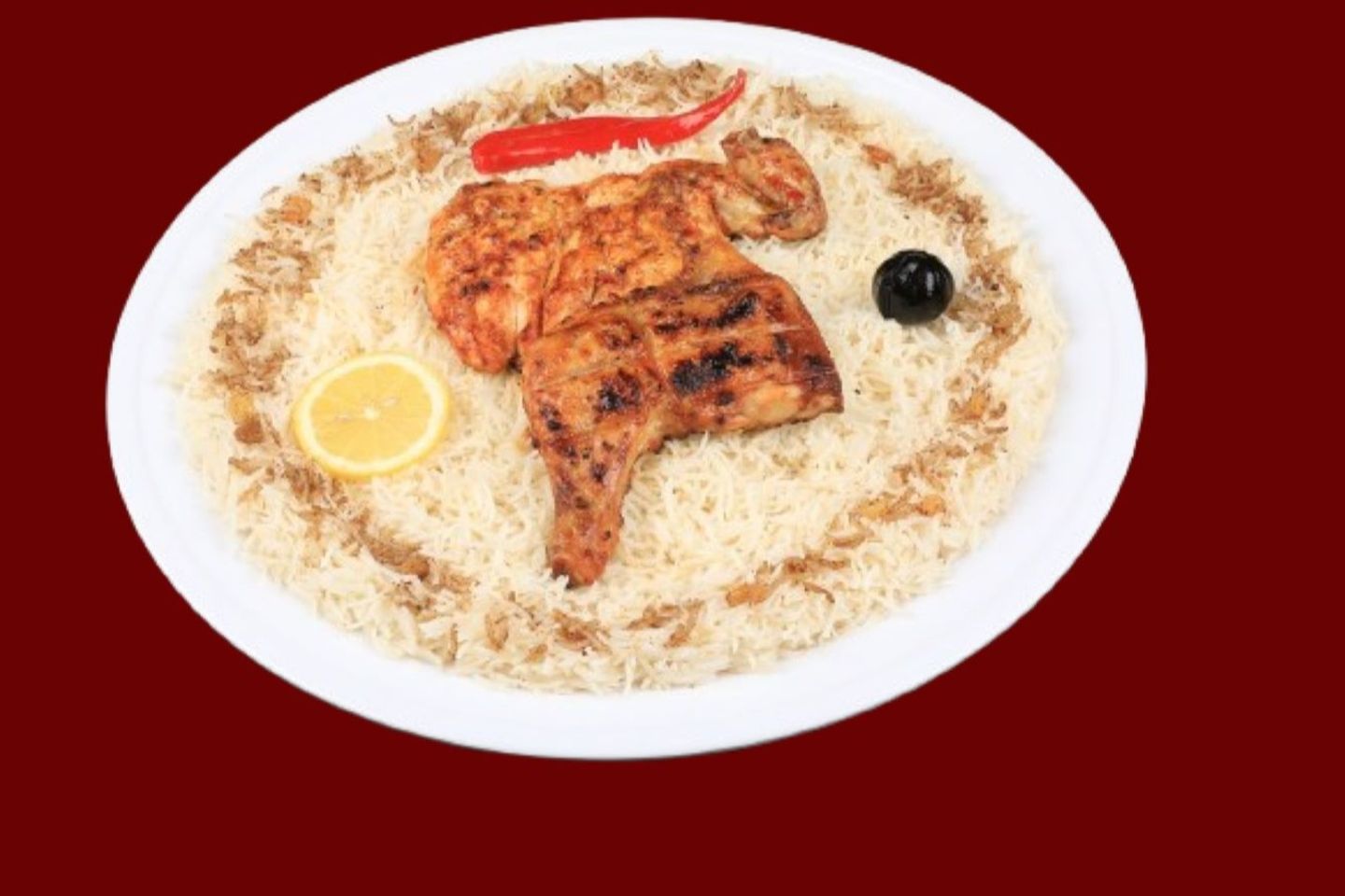 نصف دجاج على فحم