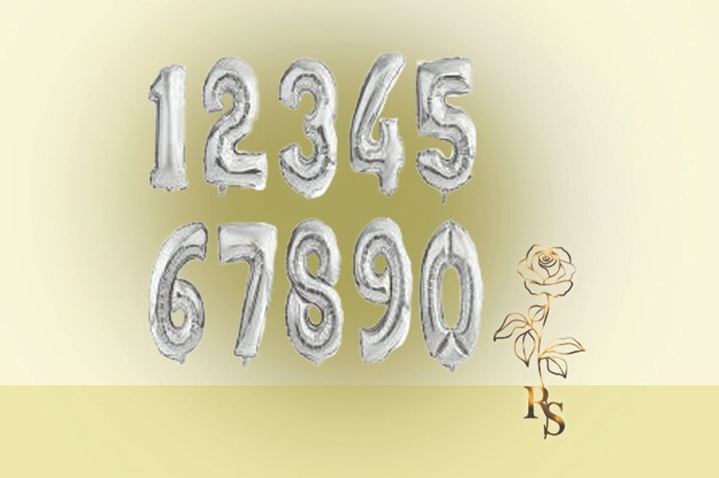 H004 Helium Balloons Silver Number