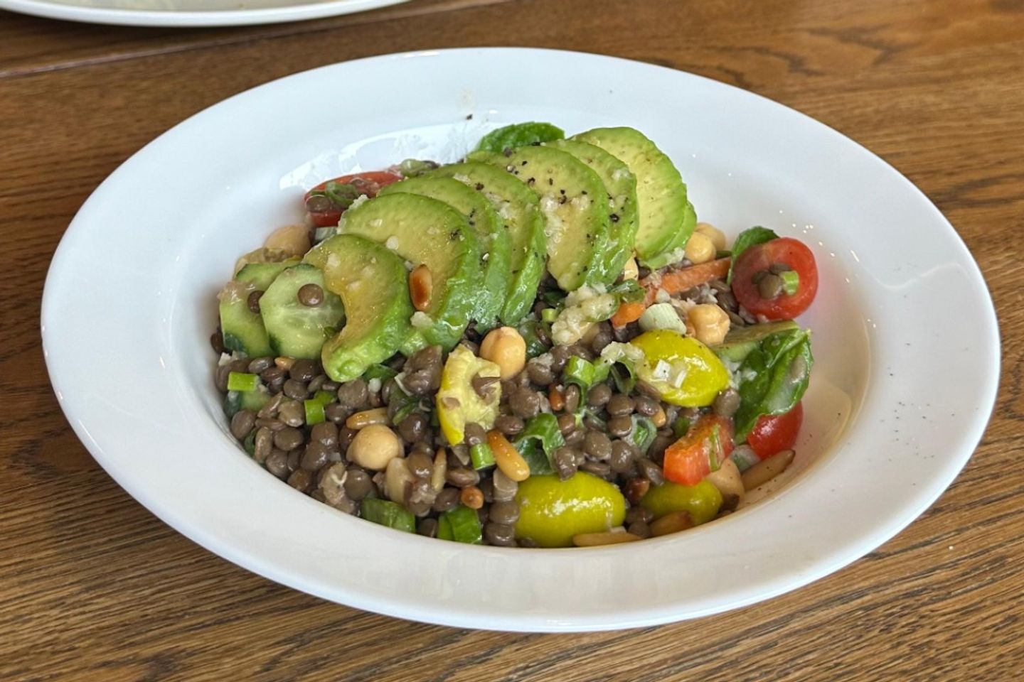 Lentil Chickpea Avocado Salad