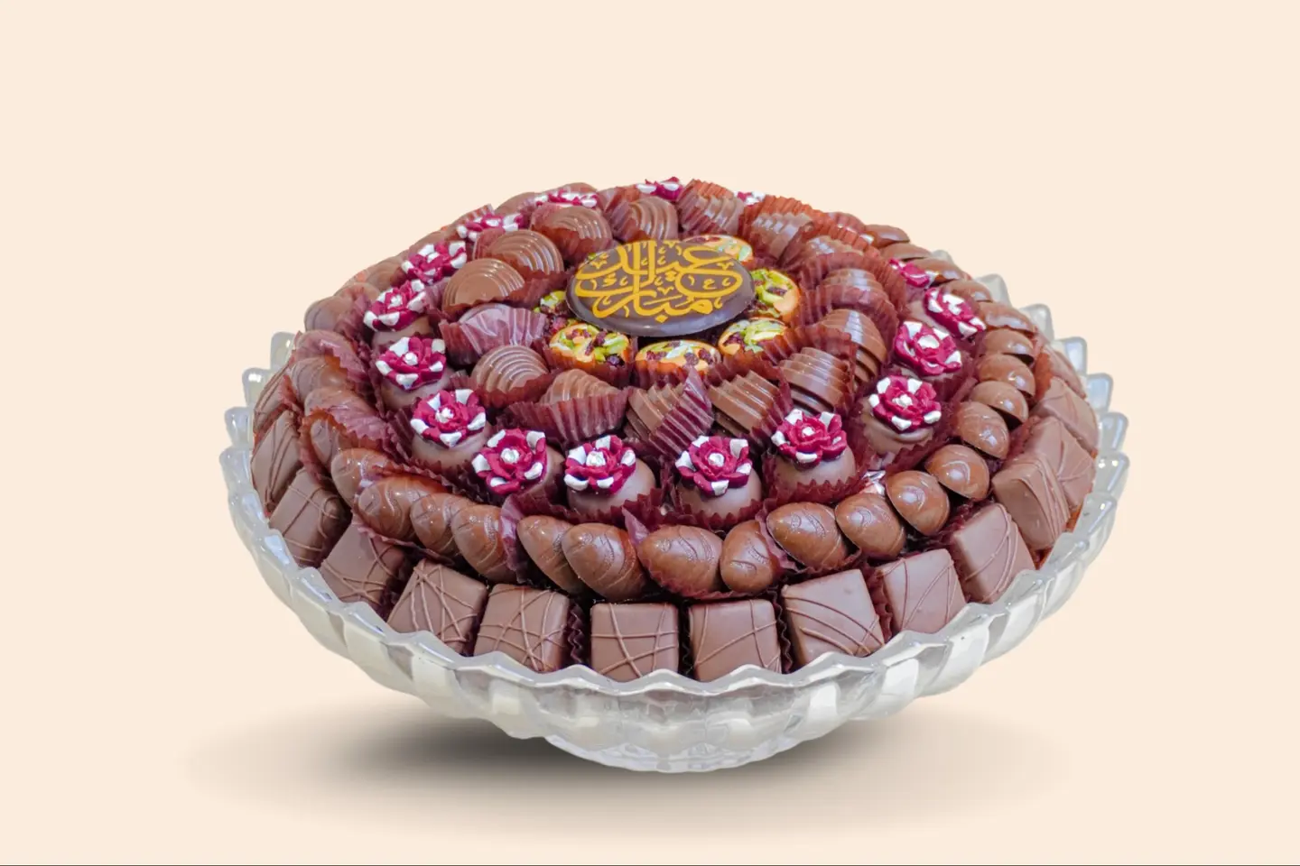 صينية شوكولاته زجاجية دائري