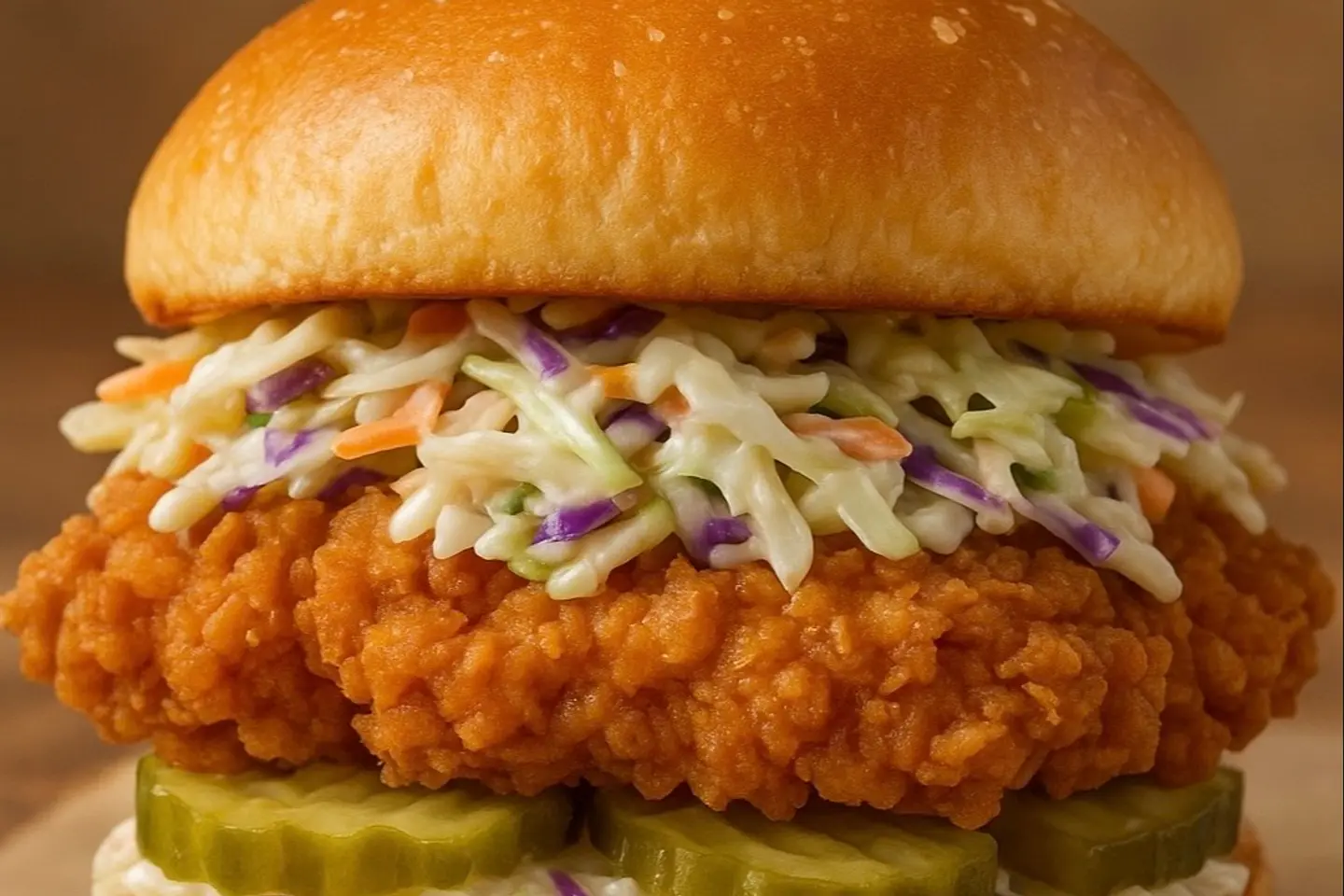 برجر ستربس الدجاج مع الكول سلو