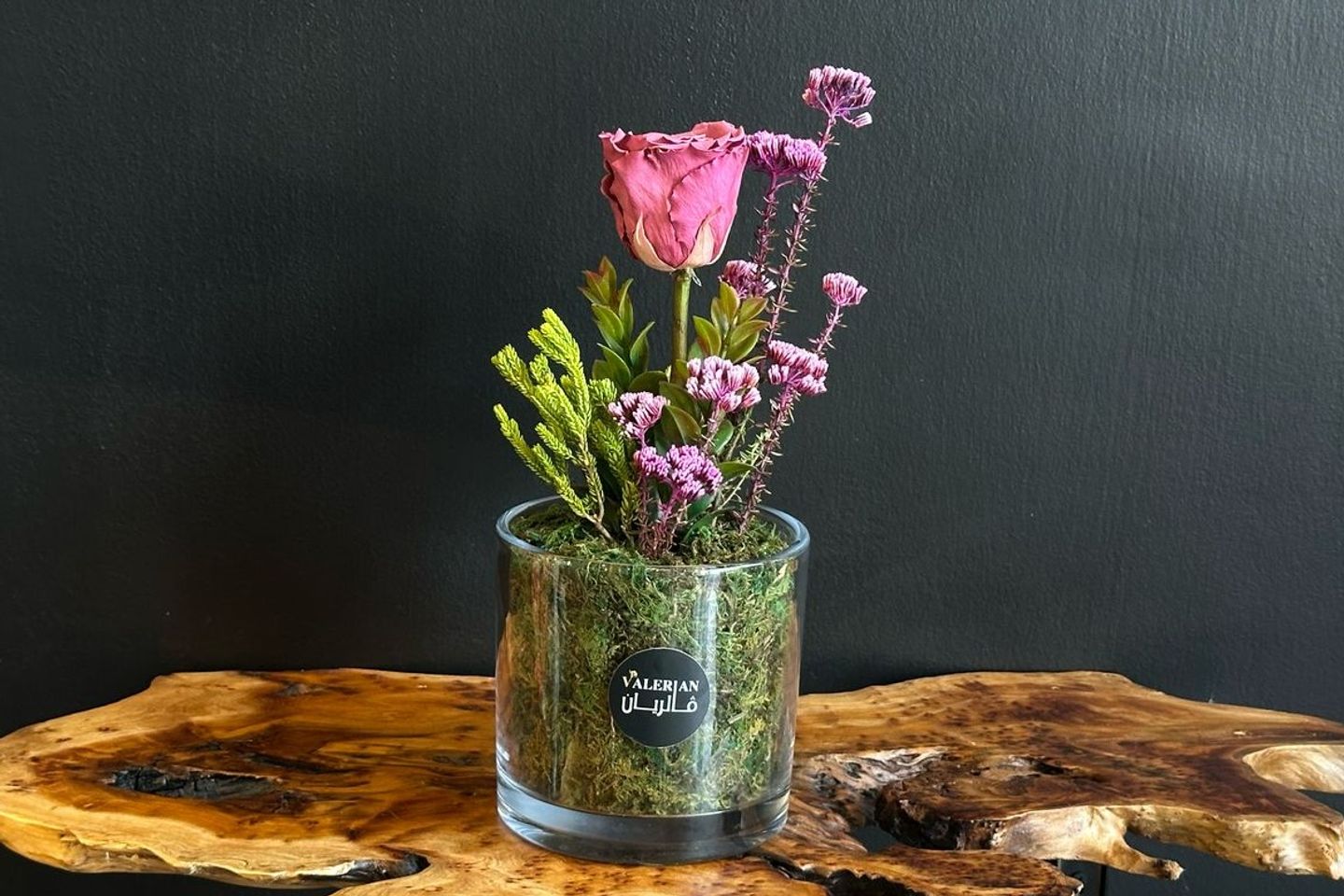 Everlasting Purple Rose Vase
