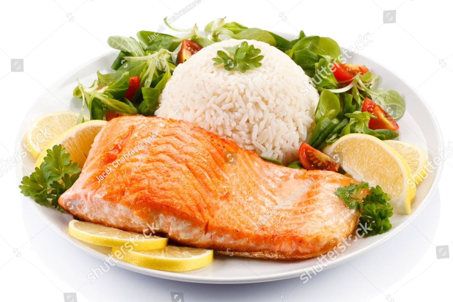 سمك مشوي مع رز
