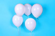 Five White Helium Balloons 0093