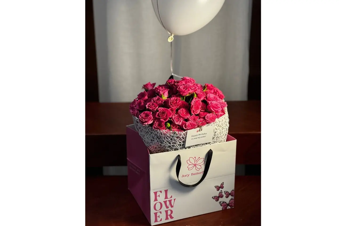 Pink Bouquet With Balloon