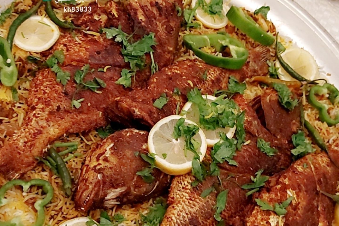 سمك شعري مع أرز