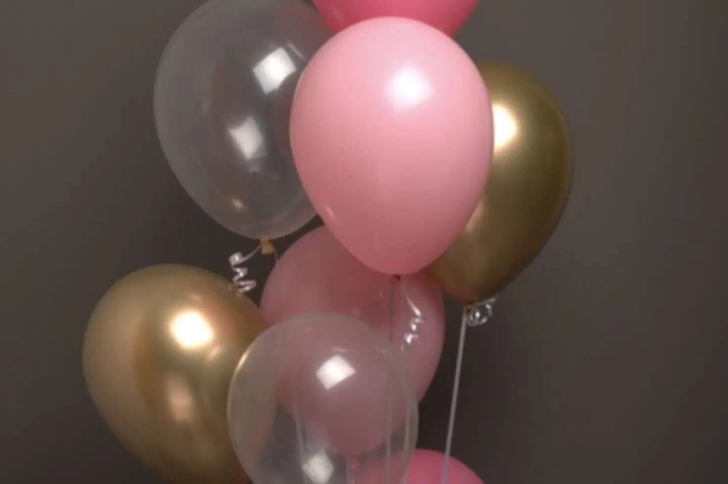 مجموعة بالون وردي وذهبي عدد ٨