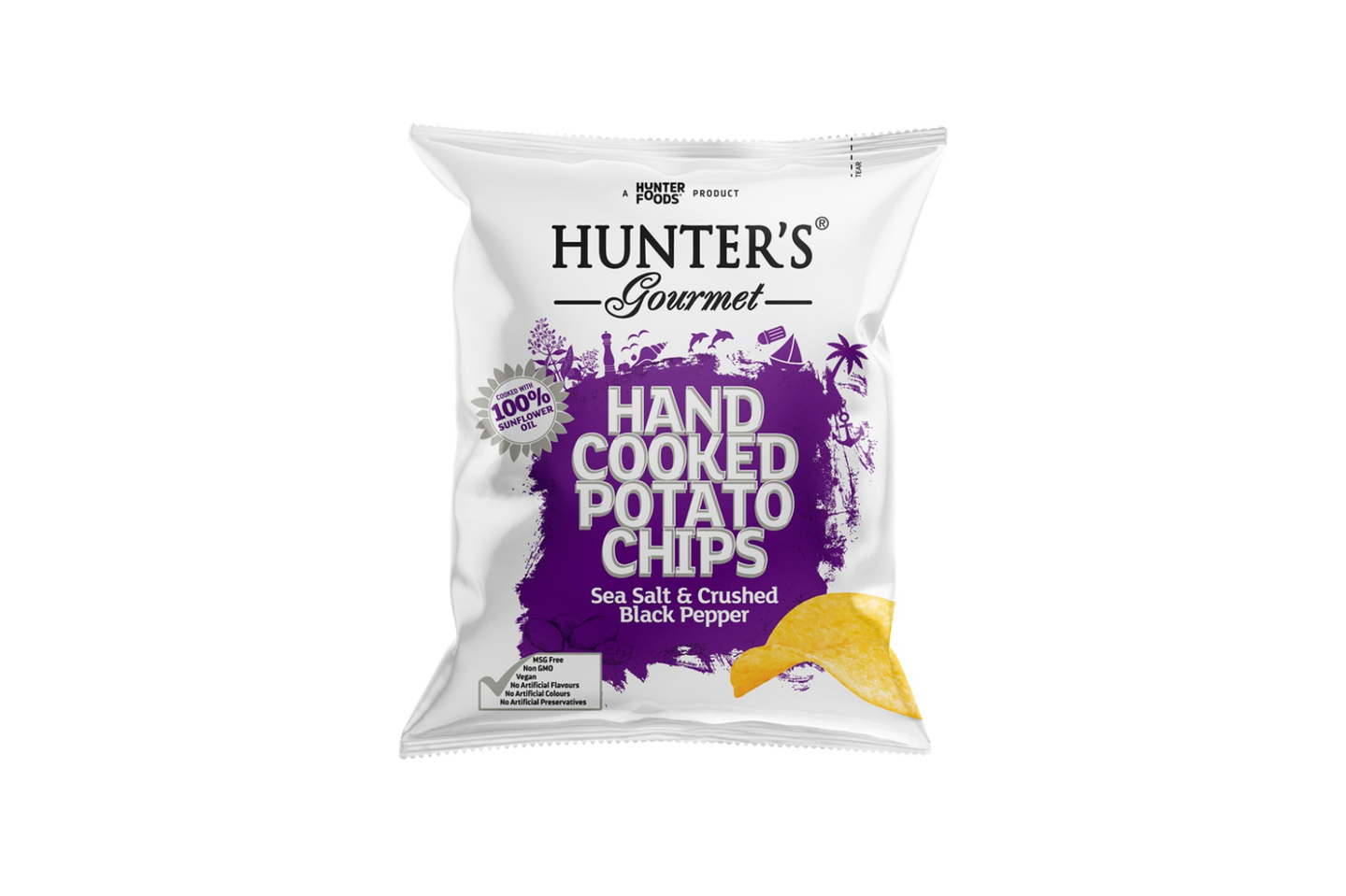 Hunter Chips Seasalt And Crushed Black Pepper 40g