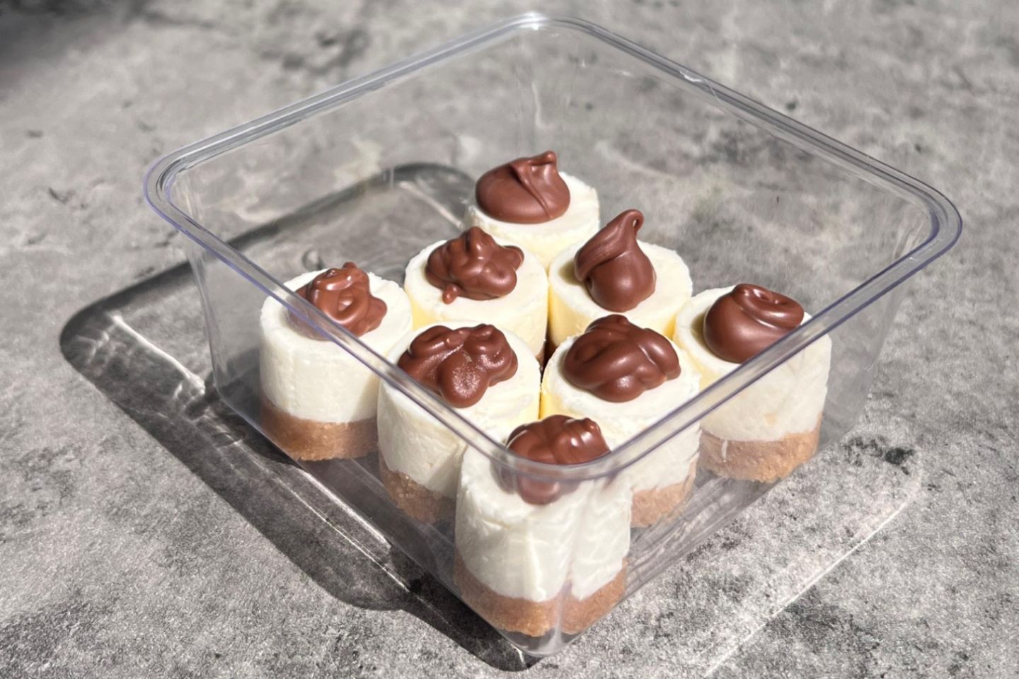 Tiny Chocolate Cheesecake The Size Of The Piece Two Cm To Two Cm