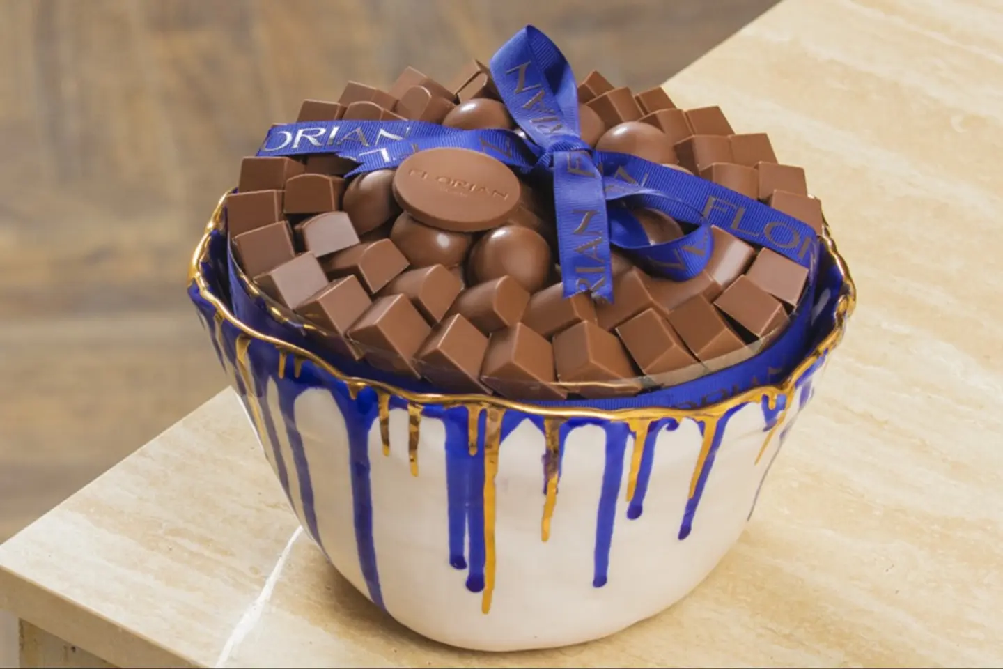 Chocolate Ceramic Tray Round   White