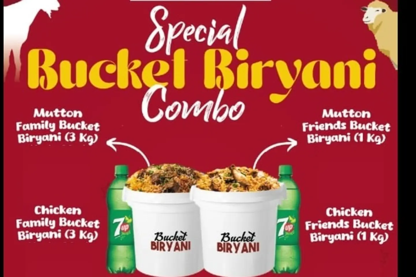 Family Mutton Bucket Briyani 3 Kg